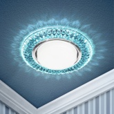 Декоративный светильник ЭРА DK LD23 BL1/WH GX53 со светодиодной подсветкой, голубой