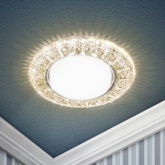 Декоративный светильник ЭРА DK LD22 CHP/WH GX53 со светодиодной подсветкой, шампань