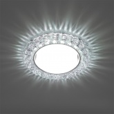 Светильник встраиваемый с белой LED подсветкой Feron CD4045 GX53 прозрачный, хром, без лампы