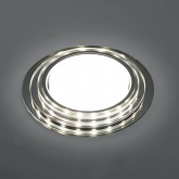 Светильник встраиваемый с белой LED подсветкой Feron CD5024 без лампы GX53 матовый хром круг