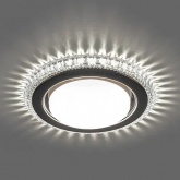 Светильник встраиваемый с белой LED подсветкой CD4036 потолочный GX53 без лампы, прозрачный, хром