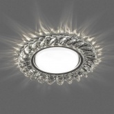 Светильник встраиваемый с белой LED подсветкой CD4034 потолочный GX53 без лампы, прозрачный, хром