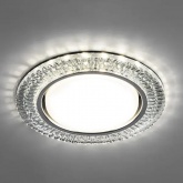 Светильник встраиваемый с белой LED подсветкой CD4033 потолочный GX53 без лампы, прозрачный, хром