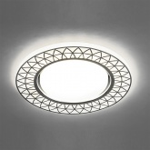 Светильник встраиваемый с белой LED подсветкой Feron CD9914 GX53 матовый белый, хром, без лампы