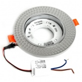 Светильник встраиваемый с белой LED подсветкой Feron CD4029 потолочный GX53 без лампы, прозрачный,