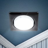 Светильник ЭРА KL71 BK/1 квадратный черный металл под лампу Gx53 (5056396233701)