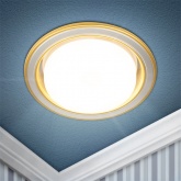 Светильник ЭРА KL35 SN/G под лампу GX53, 220V, сатин никель/золото