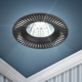 Светильник встраиваемый ЭРА KL32 AL/BK/1 алюминиевый MR16 12V 50W черный серебро