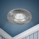 Светильник встраиваемый ЭРА KL43 SL /1 алюминиевый MR16 12V/220V 50W серебро