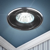 Светильник встраиваемый ЭРА KL34 AL/BK/1 алюминиевый поворотный MR16 12V 50W черный