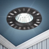 Светильник встраиваемый ЭРА KL33 AL/BK /1 штампованный поворотный MR16 12V 50W сатин никель