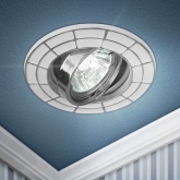 Светильник встраиваемый ЭРА ST7A CH/WH штампованный поворотный MR16, 12V/220V, 50W белый/хром