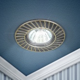 Светильник встраиваемый ЭРА ST6 GD/SS штампованный MR16,12V/220V, 50W сатин серебро/золото