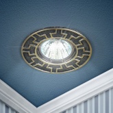 Светильник встраиваемый ЭРА ST5 GD/SS штампованный MR16, 12V/220V, 50W сатин серебро/золото