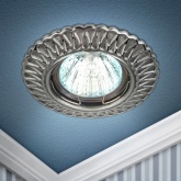 Светильник встраиваемый ЭРА ST4 CH/SS штампованный MR16,12V/220V, 50W сатин серебро/хром