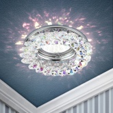 Светильник ЭРА декор Круглый с мелкими хрусталиками, DK16 CH/PR хром/перламутр (5055398657850)