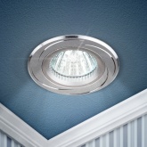 Светильник встраиваемый ЭРА KL34 AL/SL алюминиевый MR16 12V 50W серебро/хром