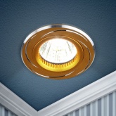 Светильник встраиваемый ЭРА KL34 AL/GD алюминиевый MR16,12V/220V, 50W золото/хром (5055398625613)