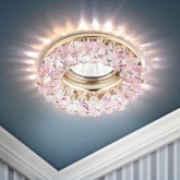 Светильник ЭРА DK16 GD/WH/PK декор Круглый с мелкими хрусталиками золото/прозрачный розовый