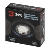 Светильник ЭРА декор стекло круглое DK7 CH/BK MR16 12V/220V 50W хром/черный (5055398625781)