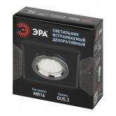 Светильник ЭРА декор стекло квадрат DK8 CH/BK MR16 12V/220V 50W хром/черный (5055398625774)