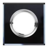 Светильник ЭРА декор стекло квадрат DK8 CH/BK MR16 12V/220V 50W хром/черный (5055398625774)