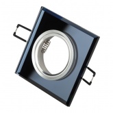 Светильник ЭРА декор стекло квадрат DK8 CH/BK MR16 12V/220V 50W хром/черный (5055398625774)