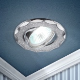 Светильник ЭРА декор Звезда со стеклянной крошкой DK17 CH/SH SL MR16 12V/220V 50W хром/серебр