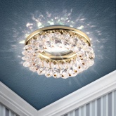 Светильник ЭРА декор Круглый с мелкими хрусталиками, DK16 GD/WH золото/прозрачный (5055398624456)