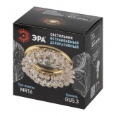 Светильник ЭРА декор Круглый с мелкими хрусталиками, DK16 GD/WH золото/прозрачный (5055398624456)