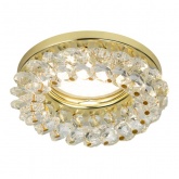 Светильник ЭРА декор Круглый с мелкими хрусталиками, DK16 GD/WH золото/прозрачный (5055398624456)