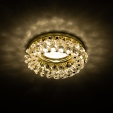 Светильник ЭРА декор Круглый с мелкими хрусталиками, DK16 GD/WH золото/прозрачный (5055398624456)