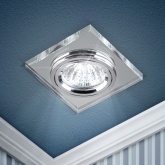 Светильник ЭРА декор стекло квадрат DK8 CH/WH MR16 12V/220V 50W хром/зеркальный (5055398625422)