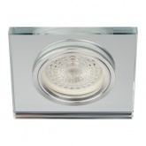 Светильник ЭРА декор стекло квадрат DK8 CH/WH MR16 12V/220V 50W хром/зеркальный (5055398625422)
