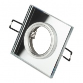 Светильник ЭРА декор стекло квадрат DK8 CH/WH MR16 12V/220V 50W хром/зеркальный (5055398625422)