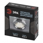 Светильник ЭРА декор стекло квадрат DK8 CH/WH MR16 12V/220V 50W хром/зеркальный (5055398625422)