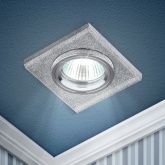 Светильник ЭРА декор стекло квадрат DK8 CH/SHSL MR16 12V/220V 50W хром/серебро (5055398624173)