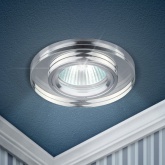 Светильник ЭРА декор стекло DK7 CH/WH MR16 12V/220V 50W хром/зеркальный (5055398624197)
