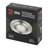 Светильник ЭРА декор стекло DK7 CH/WH MR16 12V/220V 50W хром/зеркальный (5055398624197)