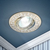 Светильник ЭРА KL28 А S/GD литой поворотный Антик Т MR16,12V/220V 50W серебро/золото