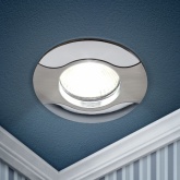 Светильник встраиваемый ЭРА KL18 SN/CH литой (волна) MR16,12V/220V 50W сатин никель/хром