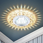 Светильник ЭРА декор со светодиодной подсветкой MR16, DK LD4 CHP/WH шампань (5055945542073)