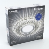 Светильник встраиваемый с белой LED подсветкой Feron CD937 потолочный MR16 G5.3 прозрачный