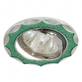 Светильник встраиваемый TDM поворотный СВ 02-07 MR16 50W 230V G5.3 зелёный блеск/хром d74mm IP20
