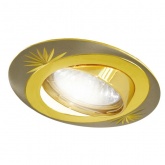 Светильник встраиваемый TDM поворотный СВ 02-05 MR16 50W 230V G5.3 матовый никель/золото d72mm IP20