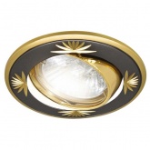 Светильник встраиваемый TDM поворотный СВ 02-04 MR16 50W 230V G5.3 черный/золото d74mm IP20