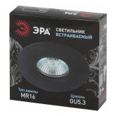 Встраиваемый светильник алюминиевый ЭРА KL83 BK MR16/GU5.3 черный