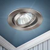 Светильник ЭРА штампованный поворотный ST2A SN MR16 12V/220V 50W сатин никель (5055398625538)