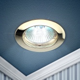 Светильник встраиваемый литой ЭРА простой MR16 12V/220V max 50W KL1 GD золото (5055398623824)