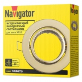 Светильник Navigator 93 019 NFS-02 золото D90/d60x28mm поворотный